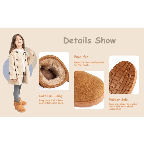 MK Matt Keely Brown Winter Boots With Soft Warm Fleece Lining Toddler Size 7 - Picture 2 of 12